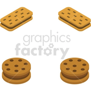 isometric cookies vector icon clipart 2