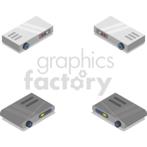 isometric projector vector icon clipart 5