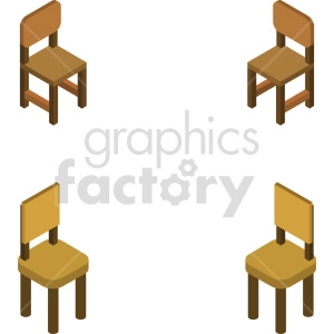 isometric chairs vector icon clipart 5