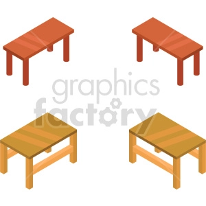 isometric kitchen table vector icon clipart 3