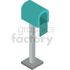 isometric mail box vector icon clipart 3