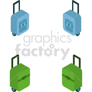 isometric luggage vector icon clipart 1