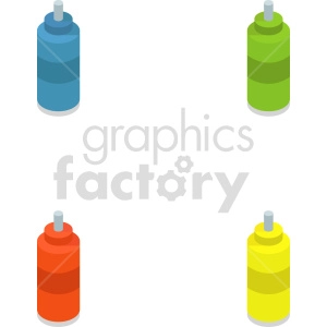 plastic bottle bundle isometric vector icon clipart