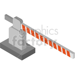 isometric road gate vector icon clipart 2