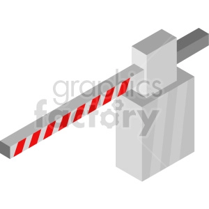 isometric road gate vector icon clipart 3