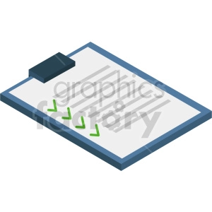 isometric check list vector icon clipart 2