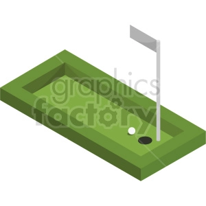 isometric golf course vector icon clipart 2