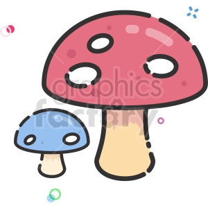 cartoon mushrooms clipart