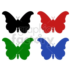 butterfly silhouette vector clipart 010