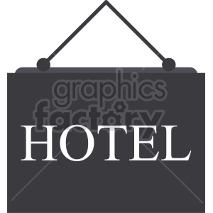 hanging hotel sign vector icon