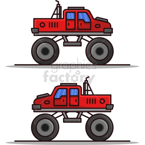 red monster truck vector graphic