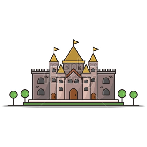 cartoon castle vector graphic