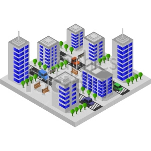 city buildings isometric graphic