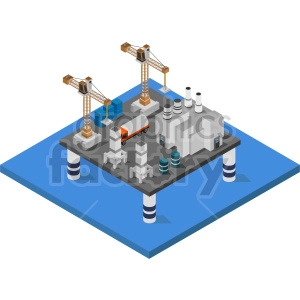 oil rigs isometric vector clipart