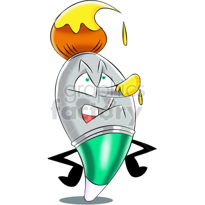 The clipart image shows a cartoon-style artist who is upset about spilled paint. The artist is shown with paint splattered on their face.
