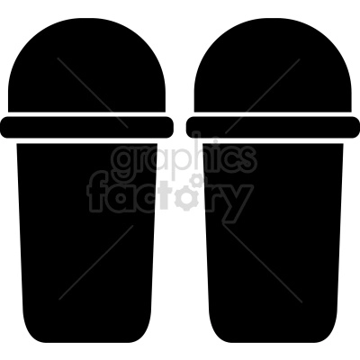 The clipart image depicts a simple black and white icon of a pair of sandals or flip-flops. The footwear appears to be flat, with thin straps that cross over the top of the foot and around the toes.
