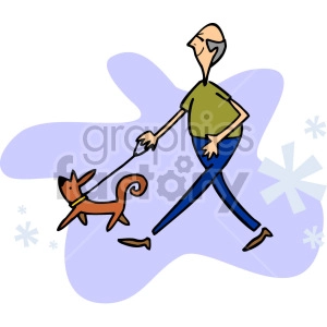 man walking his dog