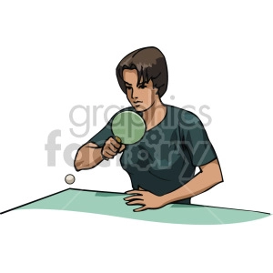 girl playing ping pong