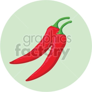 chili peppers on green circle background