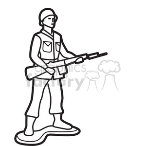 outline of toy infantry soldier illustration graphic