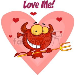 little devil saying Love Me!