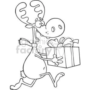 3330-Happy-Reindeer-Runs-With-Bag