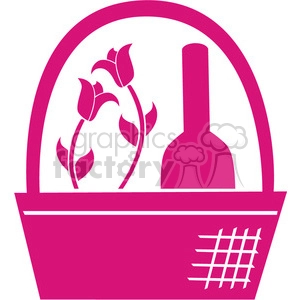pink basket clip art