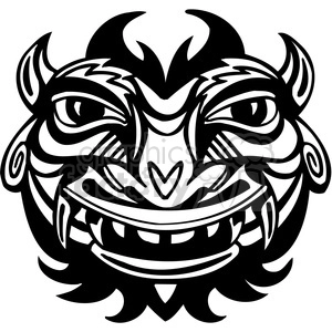 ancient tiki face masks clip art 043