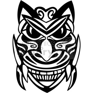 ancient tiki face masks clip art 048