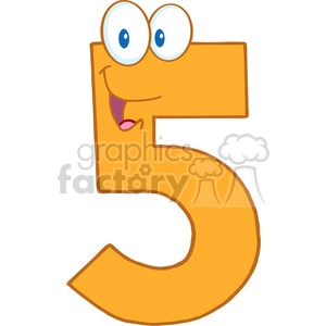 4997-Clipart-Illustration-of-Number-Five-Cartoon-Mascot-Character