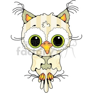 Owl Front View Colored 2