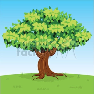 vector cartoon big tree