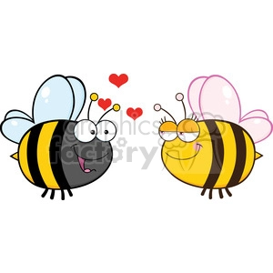 6554 Royalty Free Clip Art Cute Bee Looking Female Bee