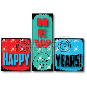 Happy New Years Blocks 01 clipart