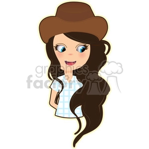 Cowgirl cartoon character vector image