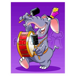 image of an elephant band member elefante tocando bombo
