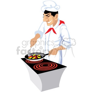 cartoon chef cooking