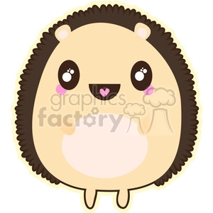 Porcupine cartoon character vector clip art image