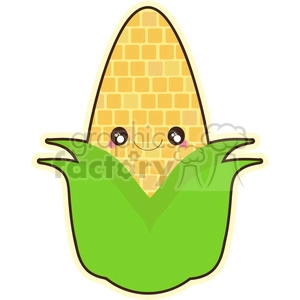 Corn cartoon character vector clip art image