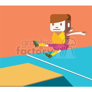 olympic long jump sports character illustration