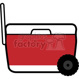 red pull wheeled cooler icon