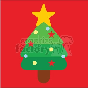 christmas tree on a red square icon vector art