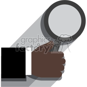 african american hand holding a magnifying glass flat design vector art no background