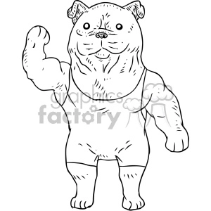 fitness dog character vector illustration