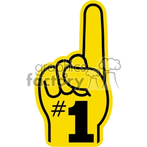 yellow number one hand vector clip art