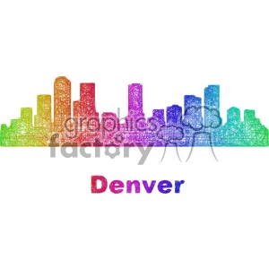 city skyline vector clipart USA Denver