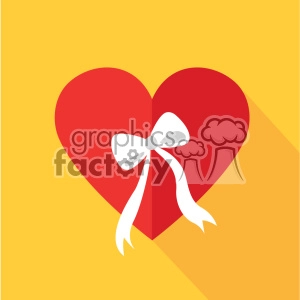 heart with a bow flat design vector icon art