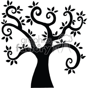 swirl tree vector cut files silhouette cricut studio die cuts design