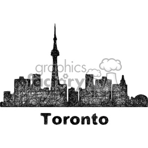 black and white city skyline vector clipart CAN Toronto