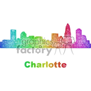 city skyline vector clipart USA Charlotte